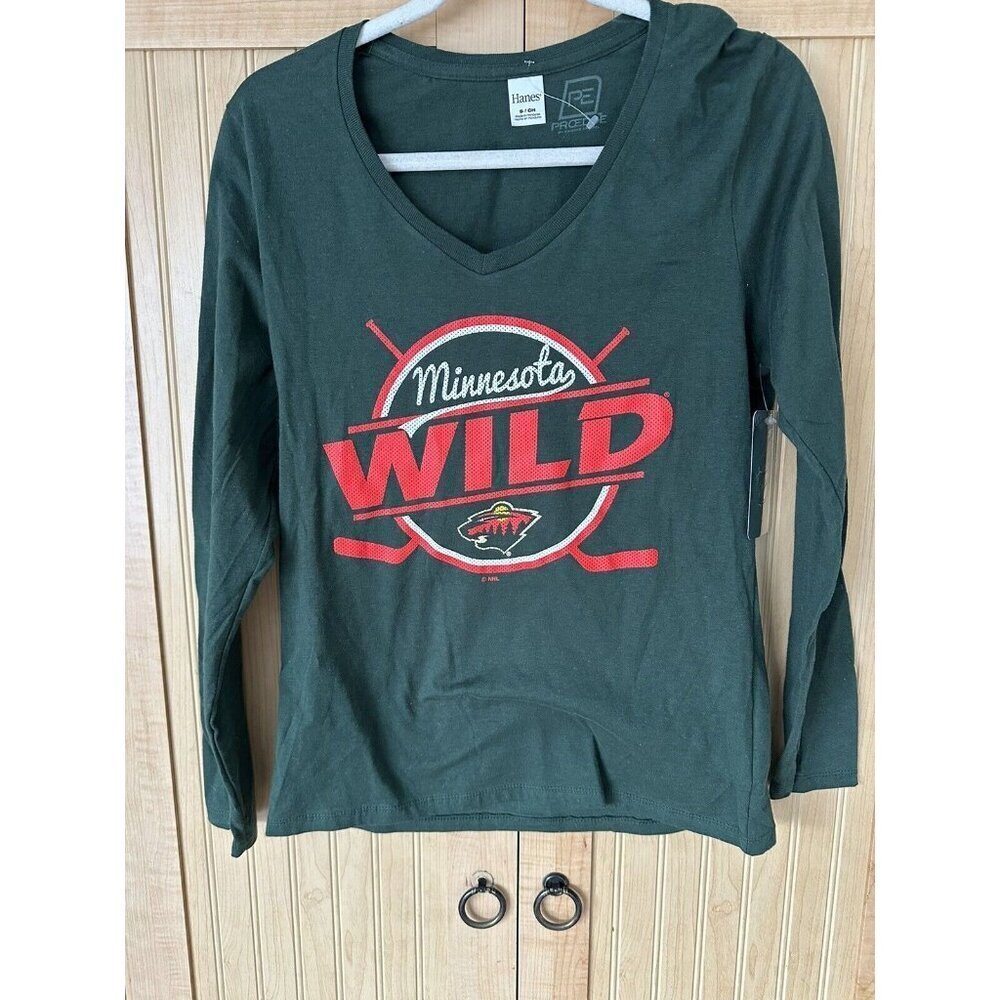 Minnesota Wild‎ NHL Hockey team women's long sleeve t-shirt - size small - NWT